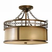 FE/JUSTINE/SF Justine 3 Lt Semi Flush Astral Bronze Light