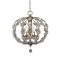 FE/LEILA3 Leila 3 Light Burnished Silver Ceiling Pendant