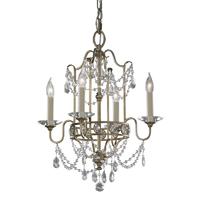 FE/GIANNA4 Gianna 4 Light Gilded Silver & Crystal Chandelier