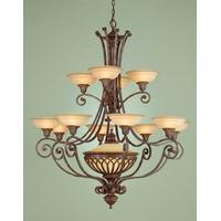 FE/STIRLINGCAS12 Stirling Castle 12 Light Chandelier in British Bronze with Shades