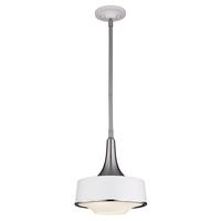 FE/HOLLOWAY/MP W Holloway 1 Light White and Steel Mini Ceiling Pendant