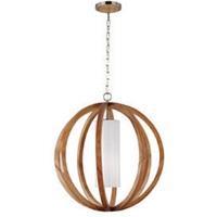 FE/ALLIER/P/S LW Allier Light Wood And Brushed Steel Small Pendant