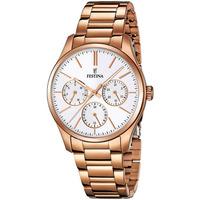 festina ladies rose gold plated multi function watch