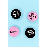 Feminist Badge Pack - Colour: Black