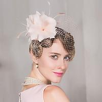 Feather Net Headpiece-Wedding Special Occasion Casual Office Career Outdoor Fascinators Flowers 1 Piece