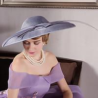 Feather Flax Velvet Headpiece-Wedding Special Occasion Outdoor Fascinators Hats 1 Piece