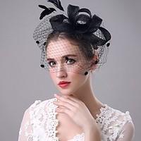 Feather Tulle Net Headpiece-Wedding Special Occasion Fascinators Birdcage Veils 1 Piece