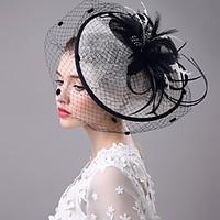 Feather Flax Net Headpiece-Wedding Special Occasion Fascinators Hats Birdcage Veils 1 Piece