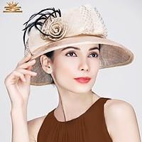 Feather Flax Headpiece-Wedding Special Occasion Casual Office Career Hats 1 Piece