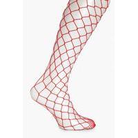 felicity red large fishnet tights red