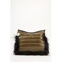 Feather Black Trim Quilted Bag