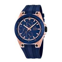 festina mens rose gold plated multi function watch f168352