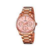 festina ladies rose gold plated multi function watch with st
