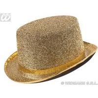 Felt Topper Gold Lame Top Hats Caps & Headwear For Fancy Dress Costumes