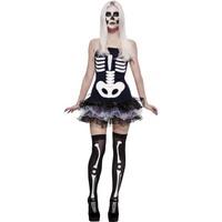 Fever Skeleton Costume, Black, Tutu Dress With Detachable Clear Straps