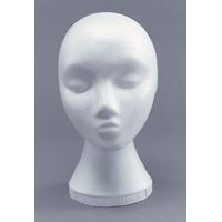 female polystyrene head wig display