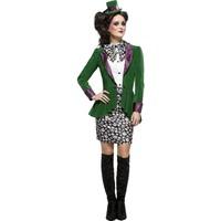fever womens eccentric hatter costume skirt blouse jacket hat size