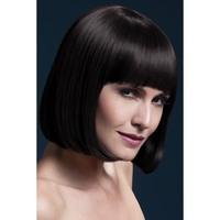 fever womens sleek brown bob with bangs 13inch one size elise 50205704 ...