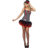 Fever Women\'s Gangster Costume, Tutu Dress, Size: 4-6, Colour: Black And Red, 