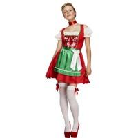 Fever Women\'s Christmas Dirndl Costume, Dress And Attached Underskirt, Size: