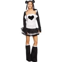 fever womens panda costume tutu dress jacket bootcovers size 8 10 