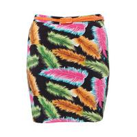 Feather Print Mini Skirt