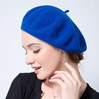 Female Leisure Candy Colored Wool Beret Hat