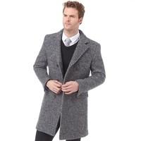 feraud mens long boucle jacket grey