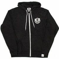 federal logo zip up hooded sweat black