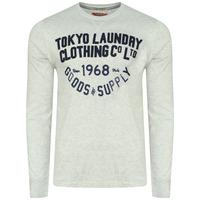 felt applique long sleeve top in oatgrey marl tokyo laundry
