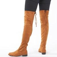 Feud Womens Over The Knee Boots Tan
