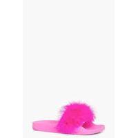 Feather Trim Slider - fuchsia