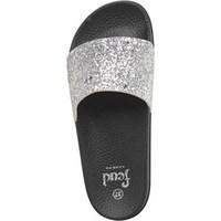 Feud Womens Magda Slider Sandals Silver