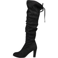 Feud Womens Over The Knee Boots Black