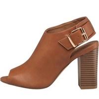 Feud Womens Peep Toe Ankle Shoes Tan