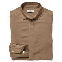 Featherweight Twill Blouse - Dark Camel