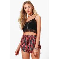 Feather Print Runner Shorts - multi