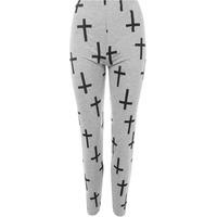 Fernie Cross Pattern Leggings - Grey