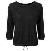 Featherweight Cashmere Tie Hem Sweater (Black / 18)