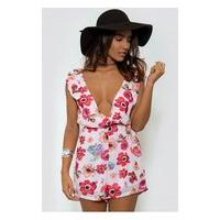 Festival Blooms Pink Floral Playsuit