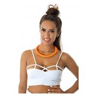 festival fever caged bralet top in white