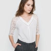 Feminine Blouse with Lace Details