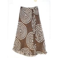 Fenn Wright Manson - size 10 - brown silk mix - bias cut sheer long skirt