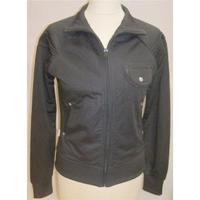 Fenchurch Black with grey pattern on back zipped Jacket Size S