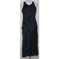 fenn wright manson size 810 navy blue silk mix top skirt