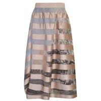 FENDI Asymmetric Striped Midi Skirt