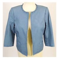 Fenn Wright Manson Duck Egg Blue Silk Cropped Jacket Size 12