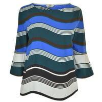 FENDI Striped Bell Sleeve Top