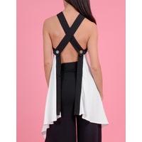 fearne black and white contrast top