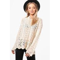 Festival Tie Neck Jumper - cream